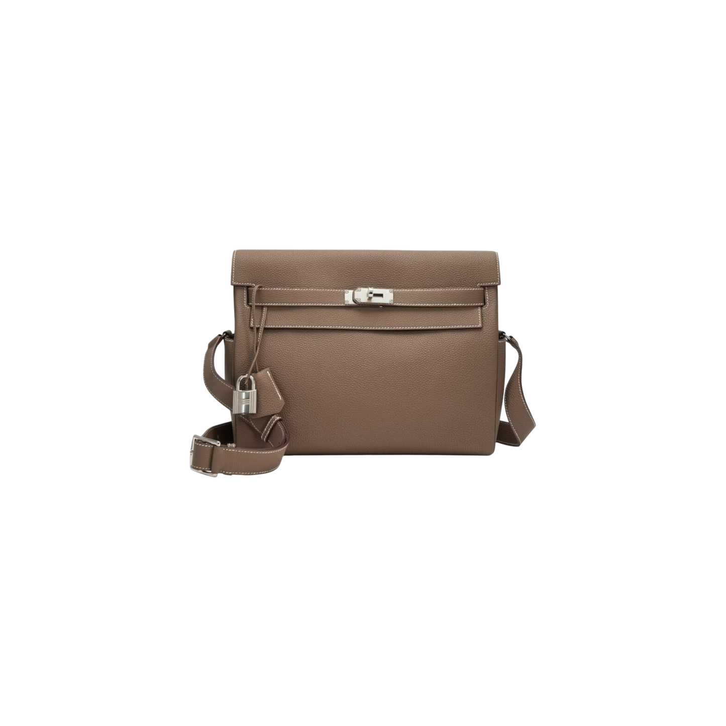 Hermès Etoupe Togo Kelly Messenger Palladium Hardware