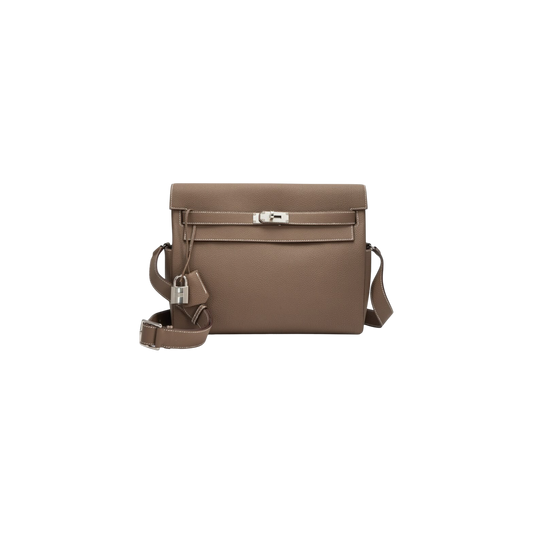 Hermès Etoupe Togo Kelly Messenger Palladium Hardware